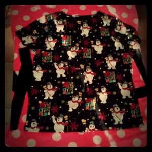 Christmas scrub top